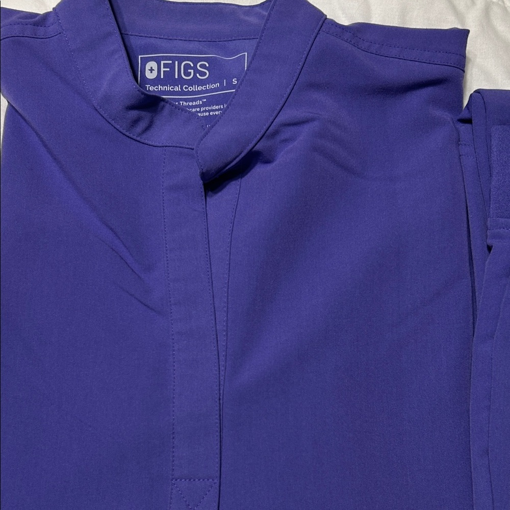 Figs Royal Blue Scrub Mandarin Top and Jogger Pants